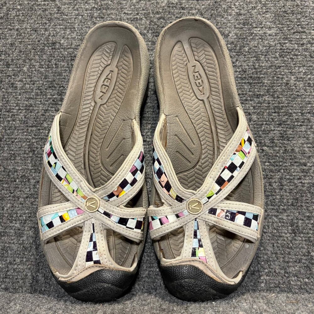 Keen Bali Womens Size 11 Gray Multi Color Strappy Water Slide Slip On Sandals